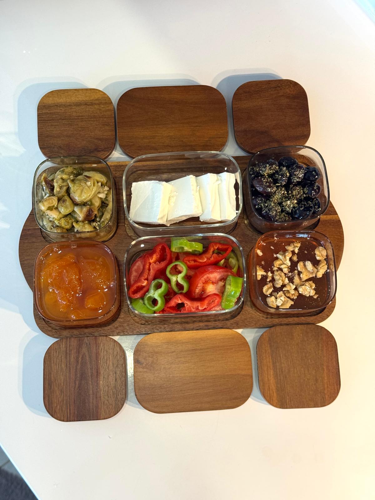 Akasya Kapaklı Cam Kahvaltılık Seti