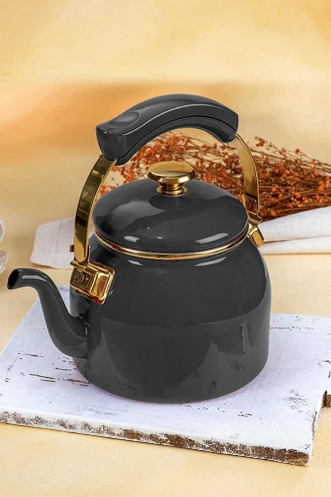 ACAR Qualita-Fit Emaye Bitki Çayı Demliği-GRİ