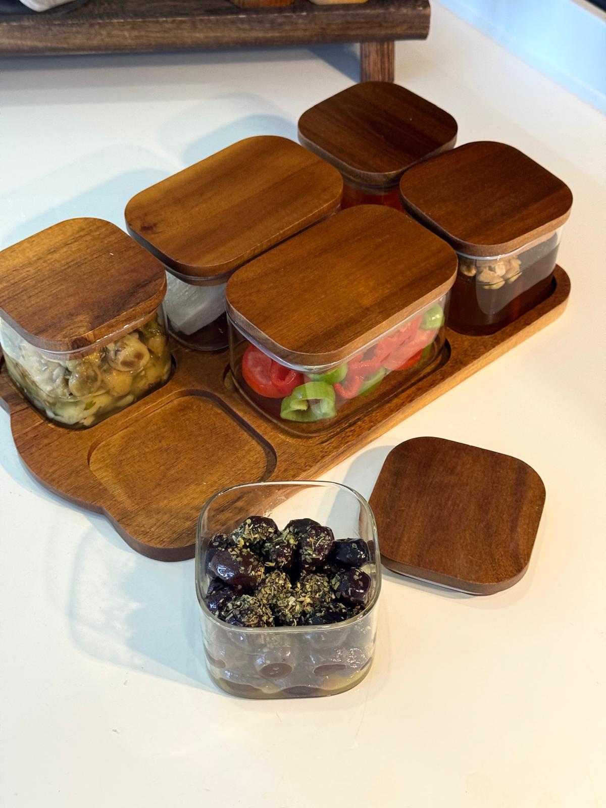 Akasya Kapaklı Cam Kahvaltılık Seti