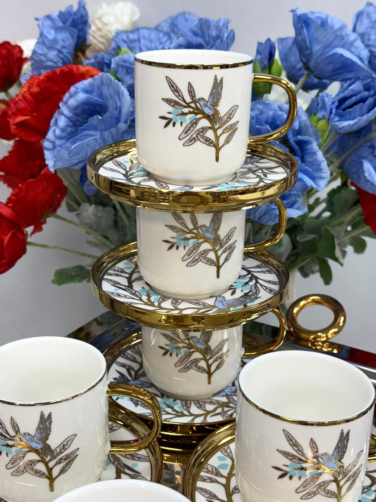 Porselen 6 Kişilik Çay Seti 200 cc