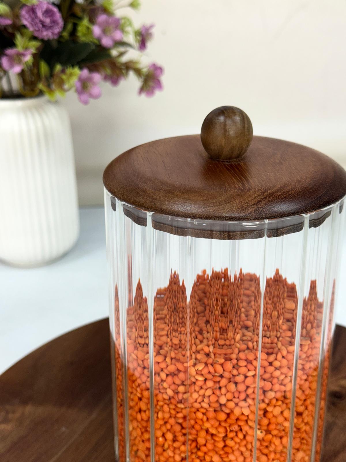 AKASYA KAPAKLI LINE CAM KAVANOZ 1150 ML