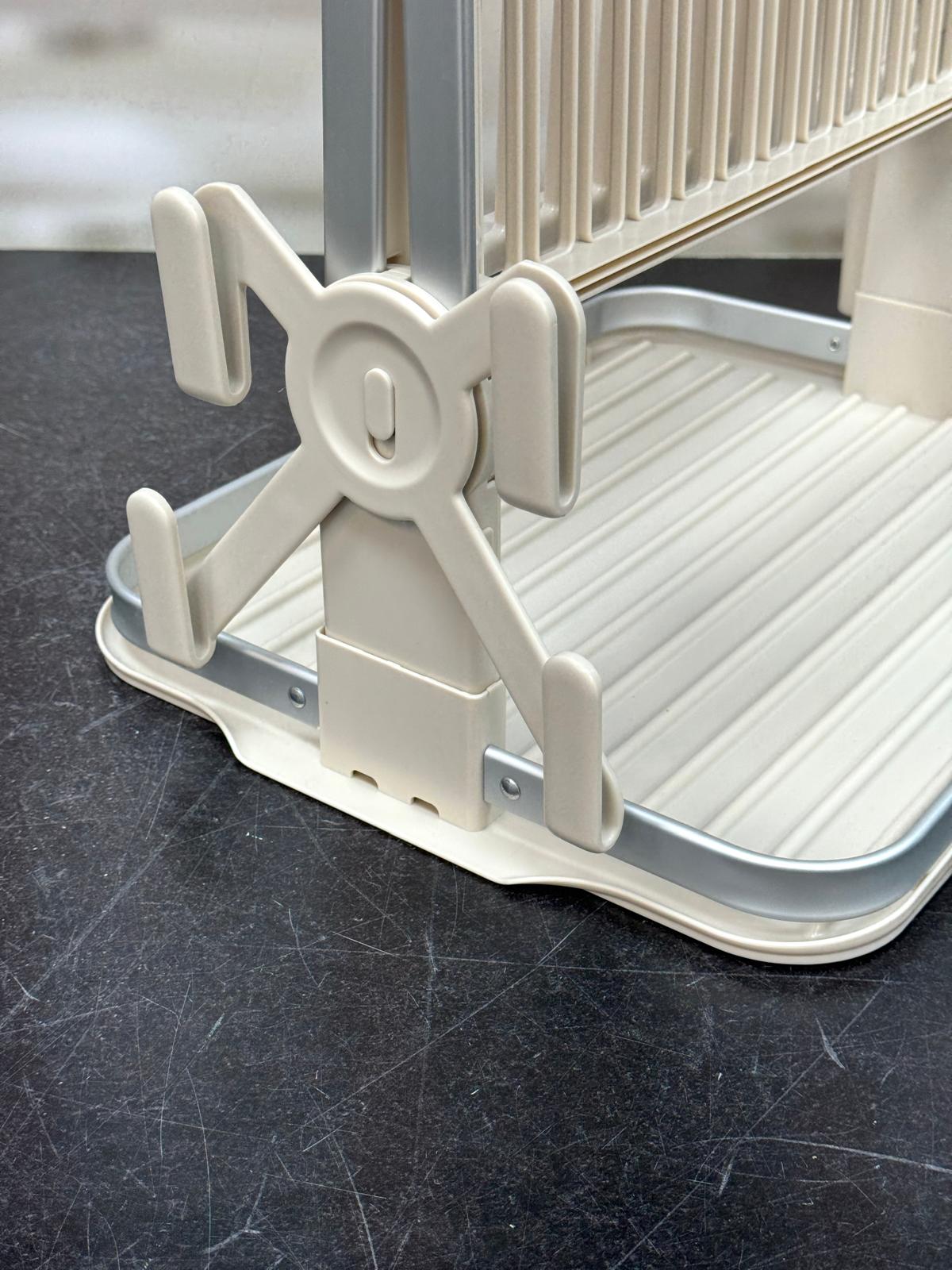 Alüminyum Paslanmaz İki Katlı Bulaşık Kurutma Sepeti 40x33 cm