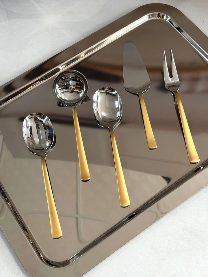 ŞAHANE HOME 5 Li Sos Seti Parlak Gold-Gümüş