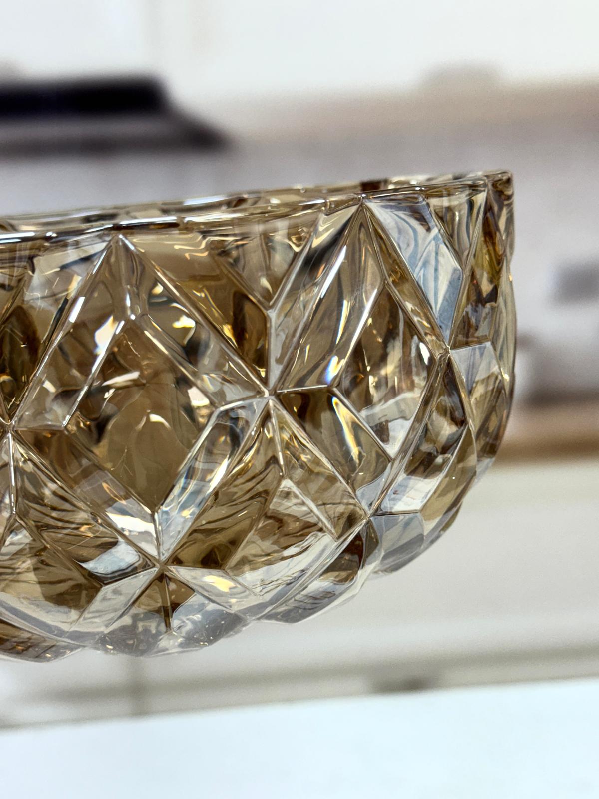 Cam Derin Model Kristal Kase Bal Rengi 24 Cm