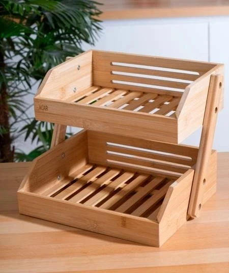 ACAR Bambu 2 Katlı Organizer Sunumluk