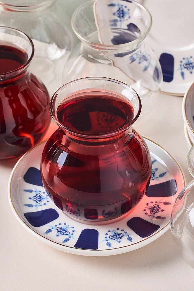 Perotti LALELİ 12 PARÇA ÇAY SETİ 210 ML MAVİLİ
