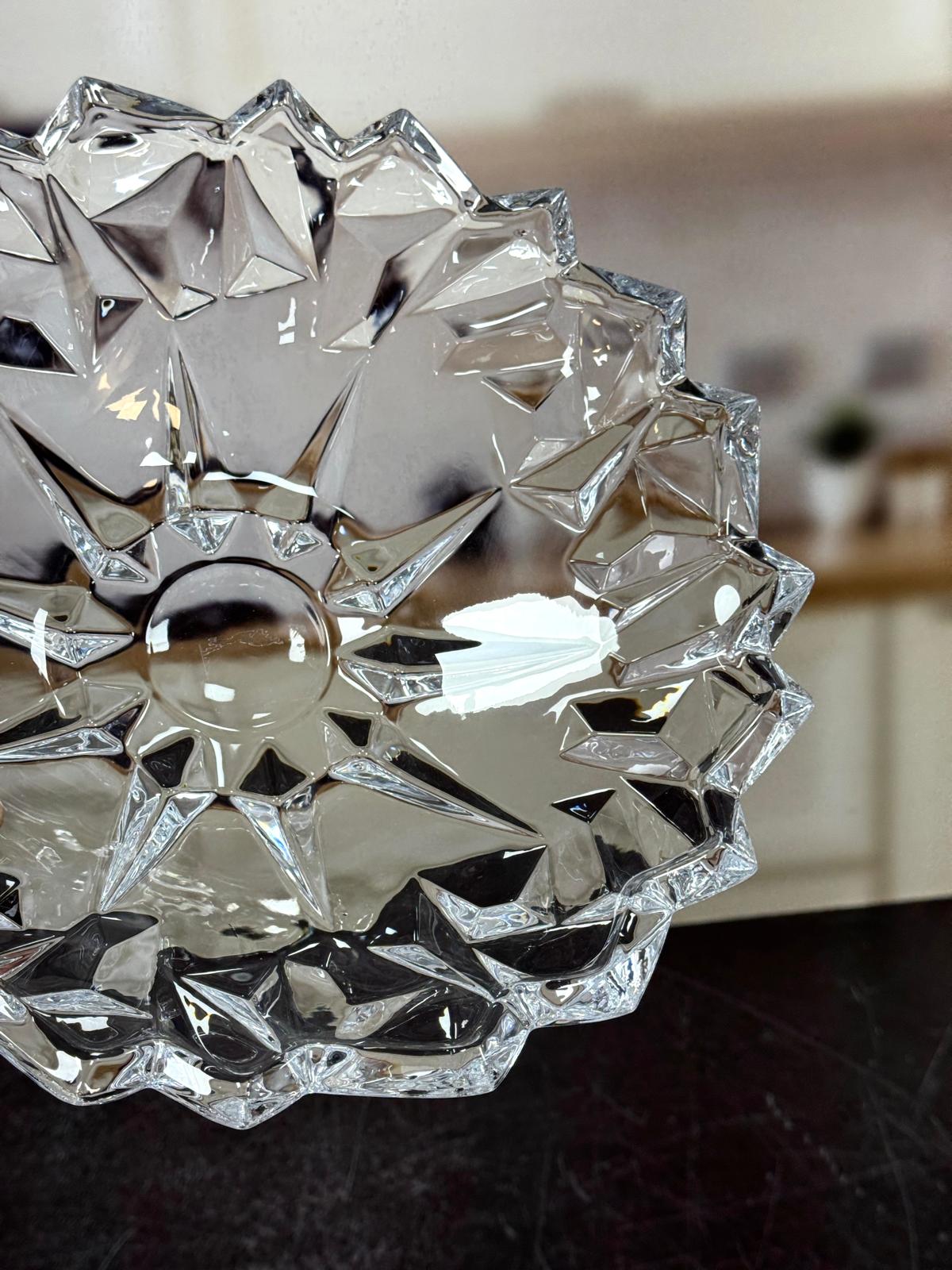 Cam Geniş Model Dekoratif Cam Kase Şeffaf Renk 32 Cm