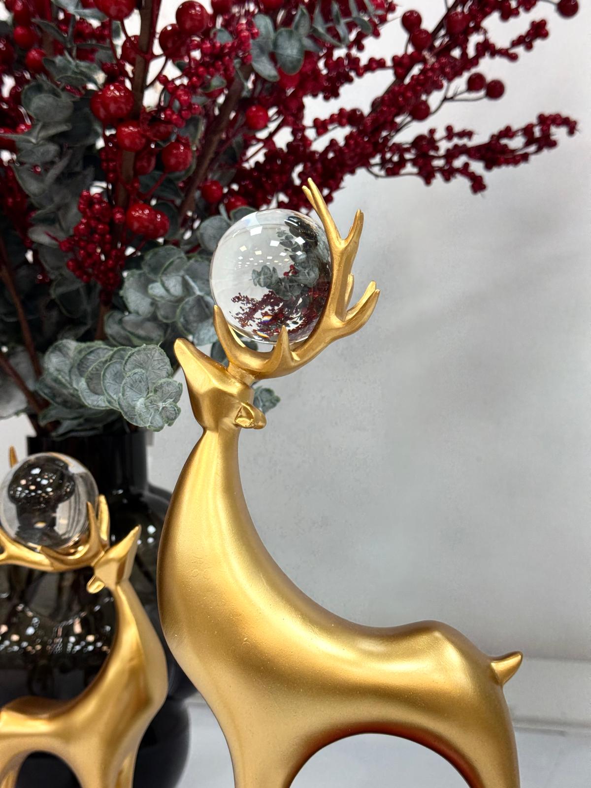 3 lü KÜreli Geyik Aksesuar-Gold