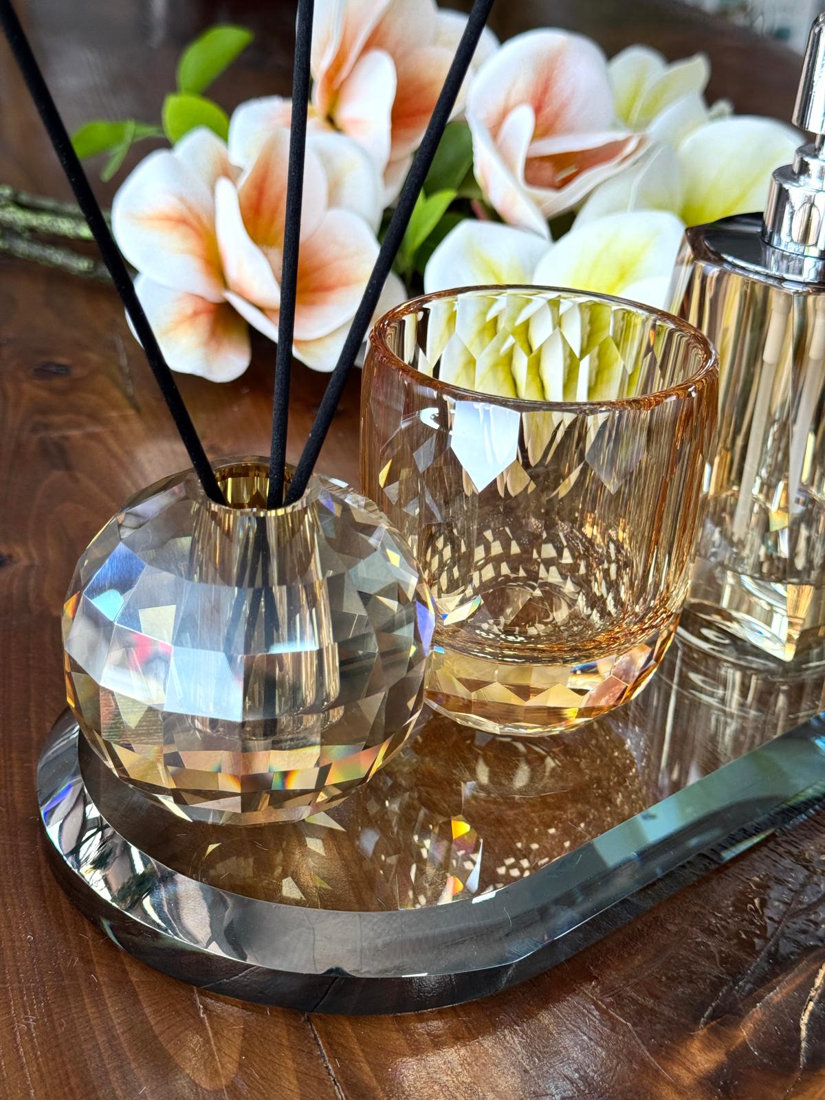 Kristal Banyo Takımı-Bal Renk