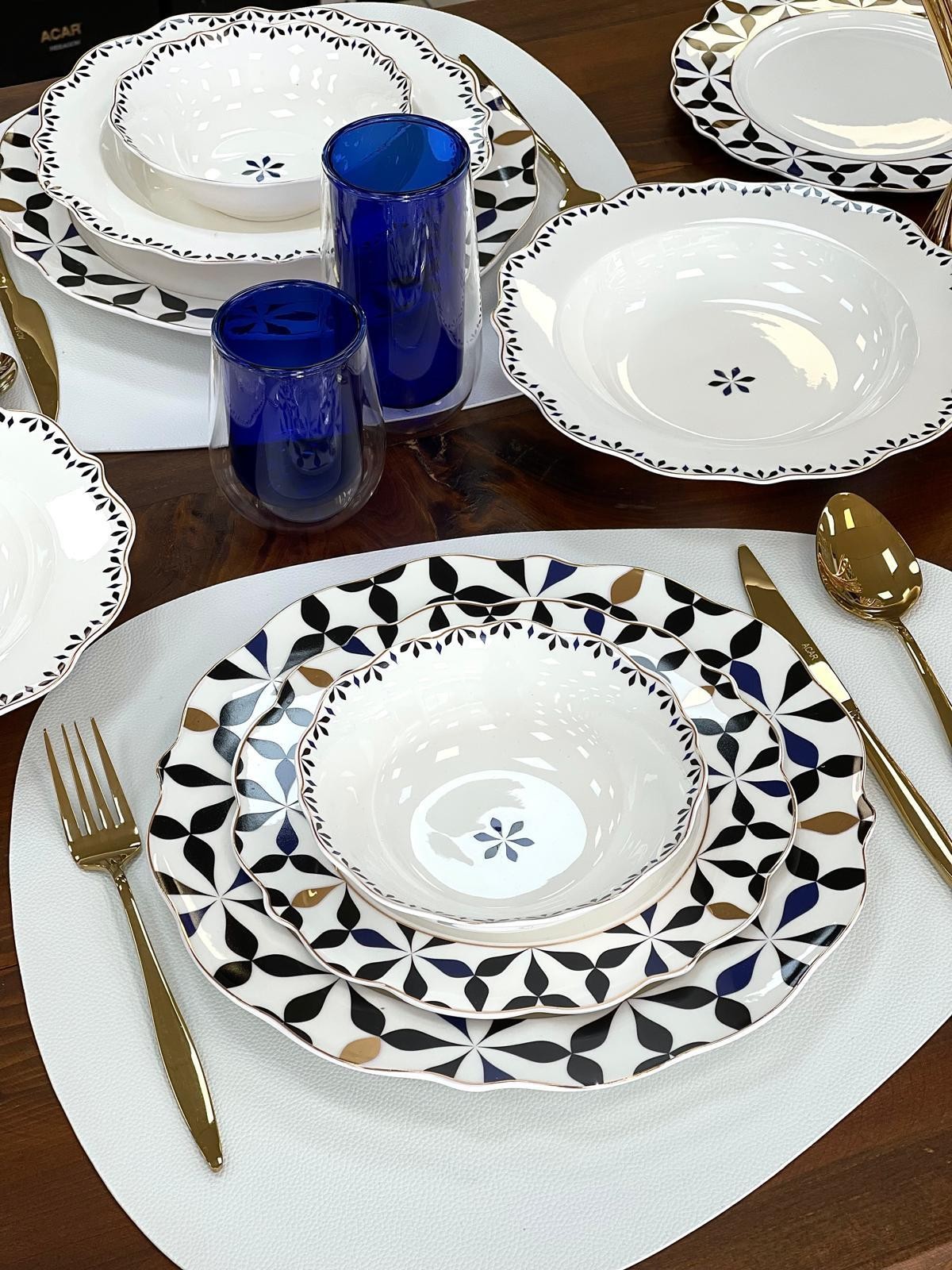 ACAR Lorenzo Porselen 24 Prç.Yemek Takımı