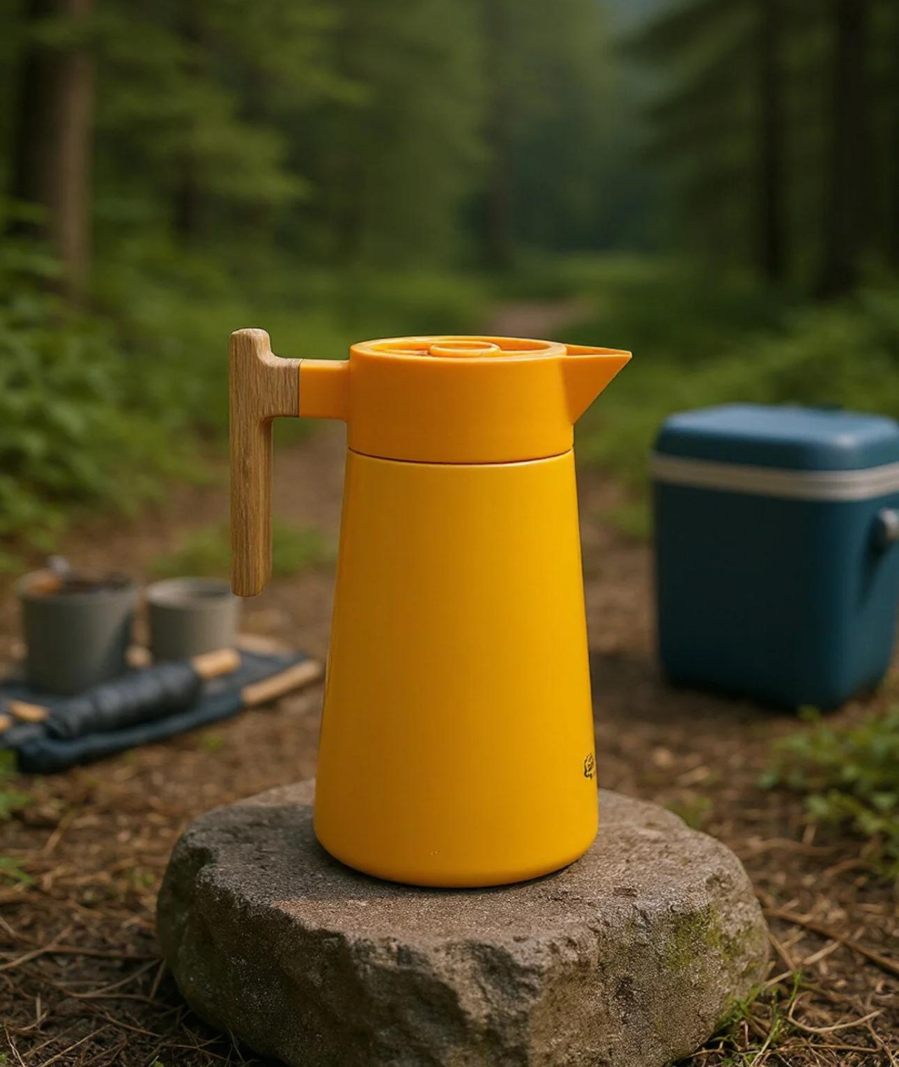 NORTH BAMBU SAPLI ÇELİK TERMOS 2 LİTRE-TURUNCU