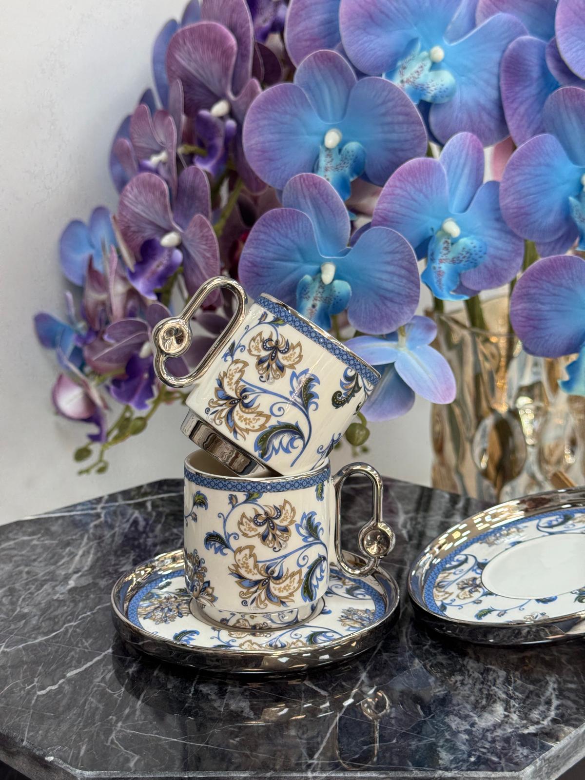 Silver 6 Kişilik Porselen Fincan Takımı 90 ml