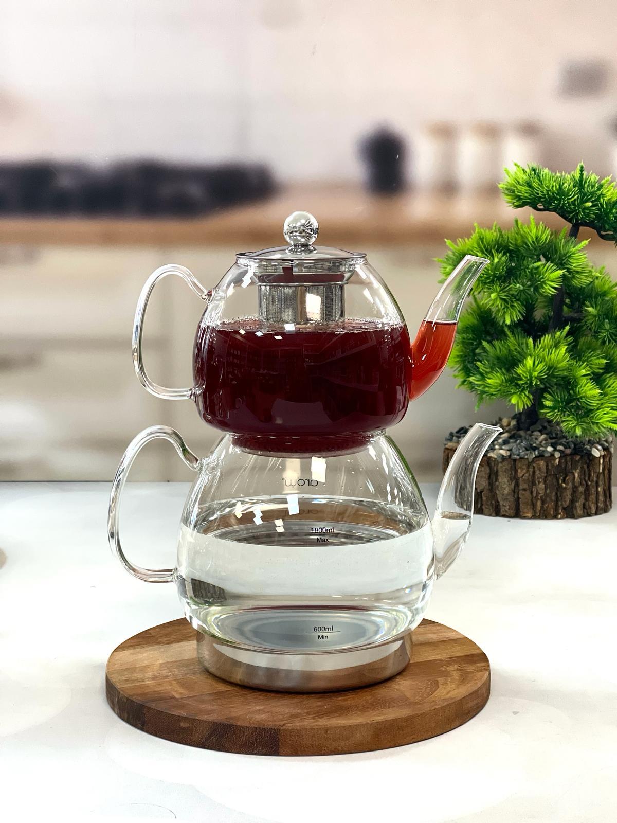 AROW Arow  Linda  Cam Çaydanlık Seti