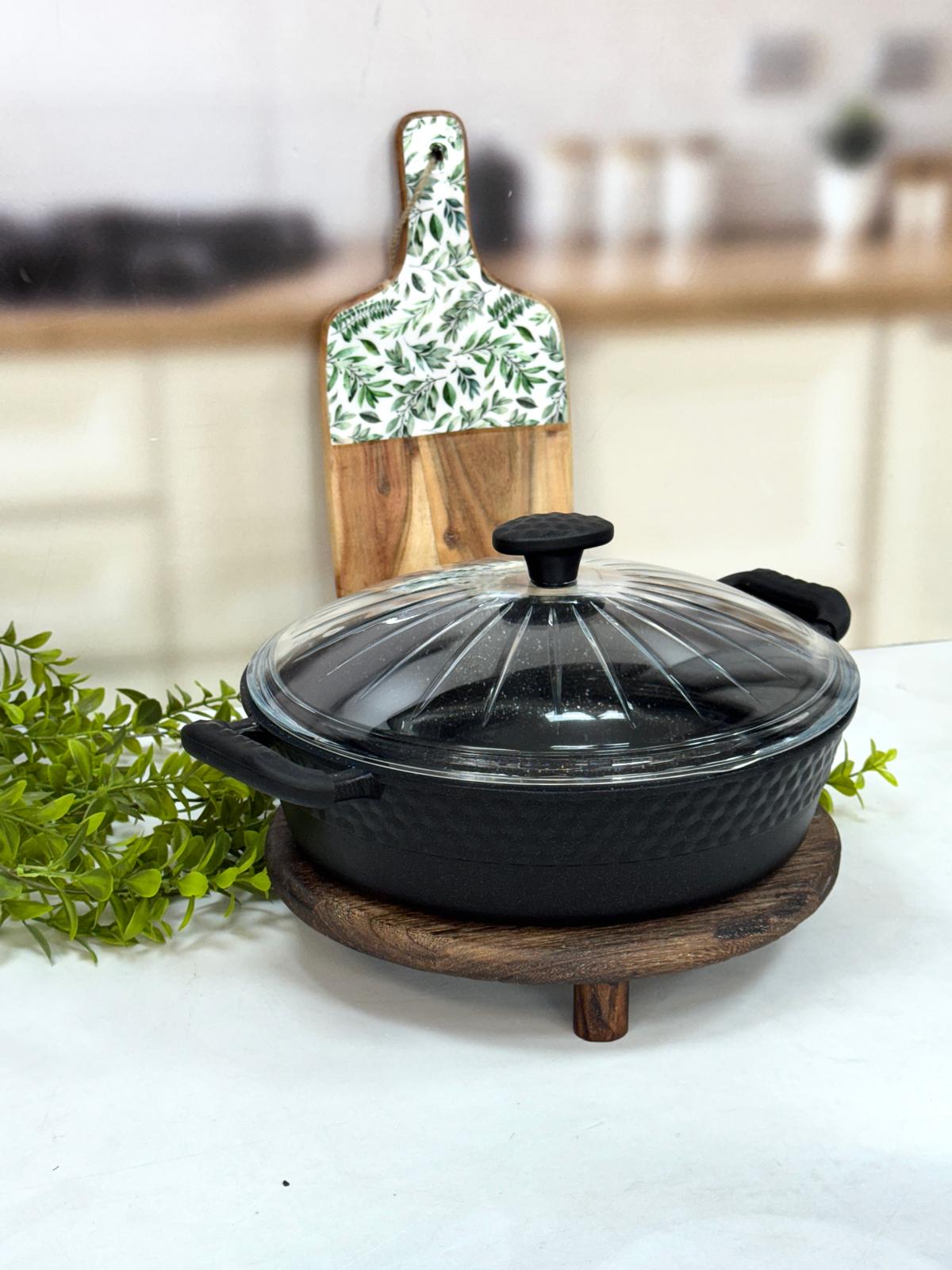 Dıamente 30 Cm Granit Döküm Basık Model Tencere