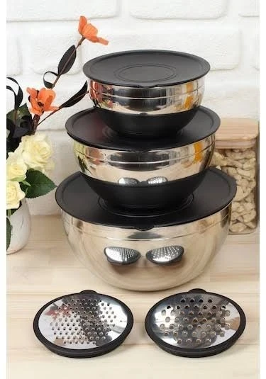 AROW Pratico 9 Parça Çelik Karıştırma Kabı 26/20/16 CM