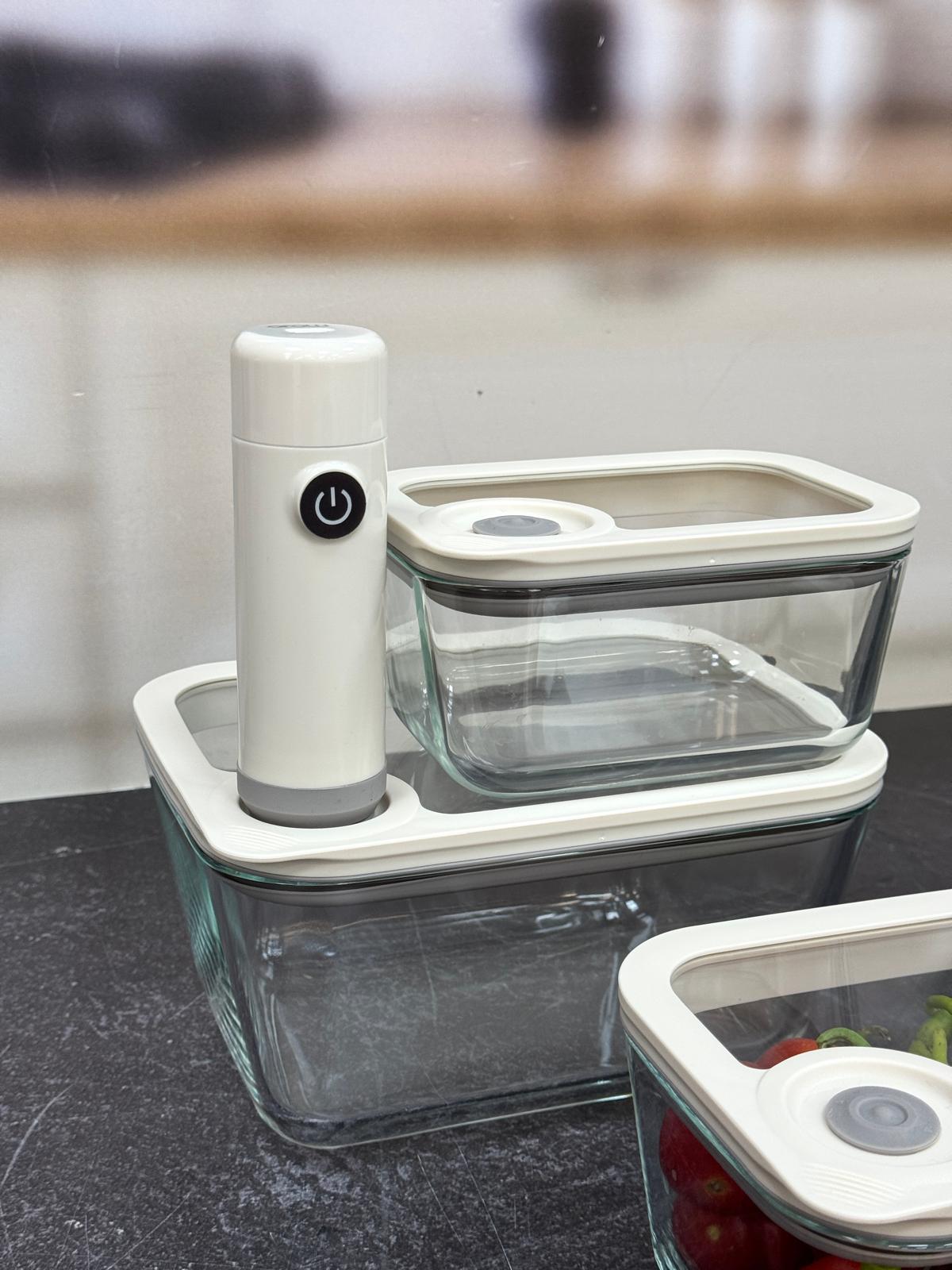 Newness Şarjlı Vakumlu Cam Saklama Kabı Seti 4 Parça 2800-1450-910 ml