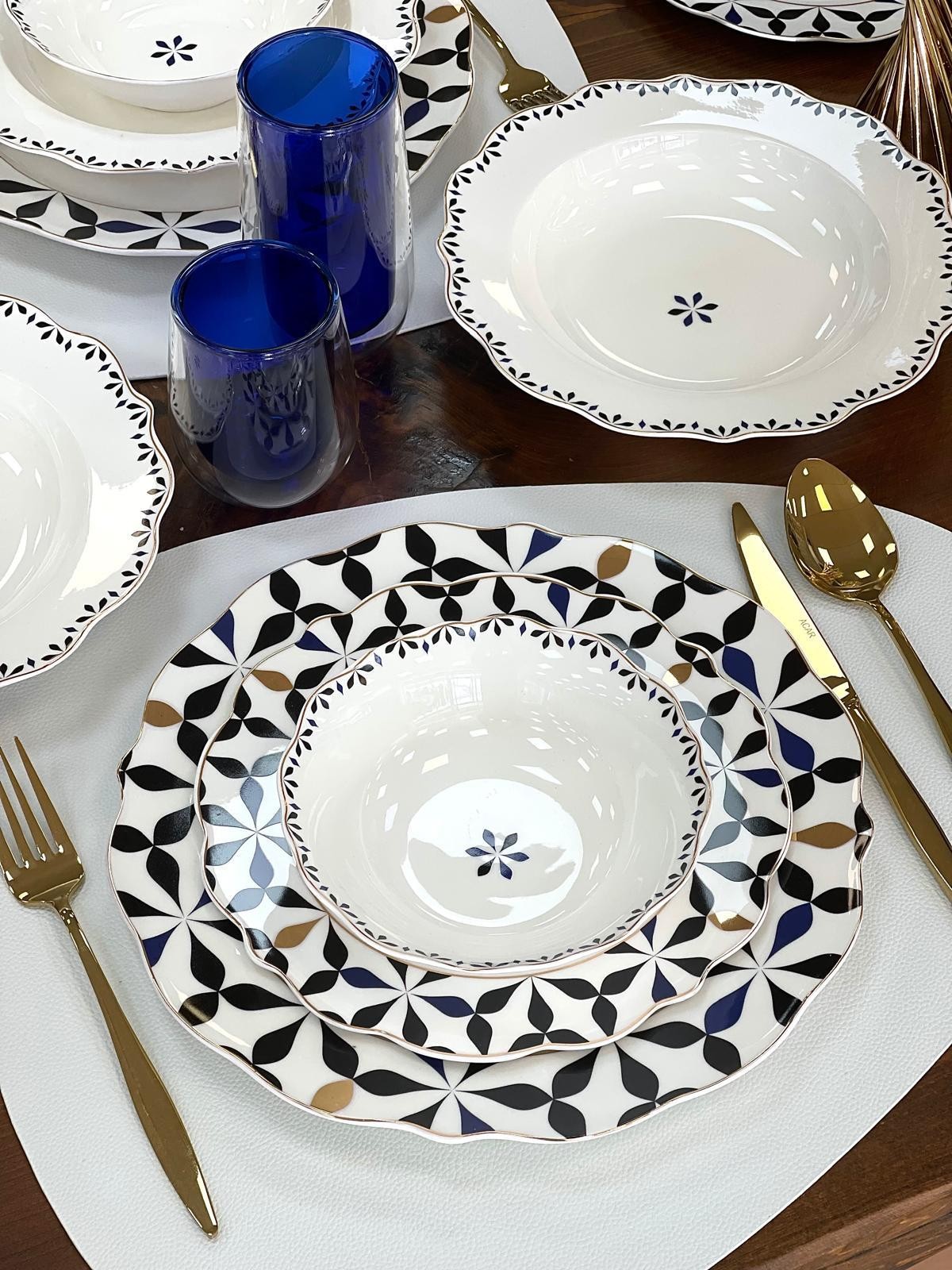 ACAR Lorenzo Porselen 24 Prç.Yemek Takımı