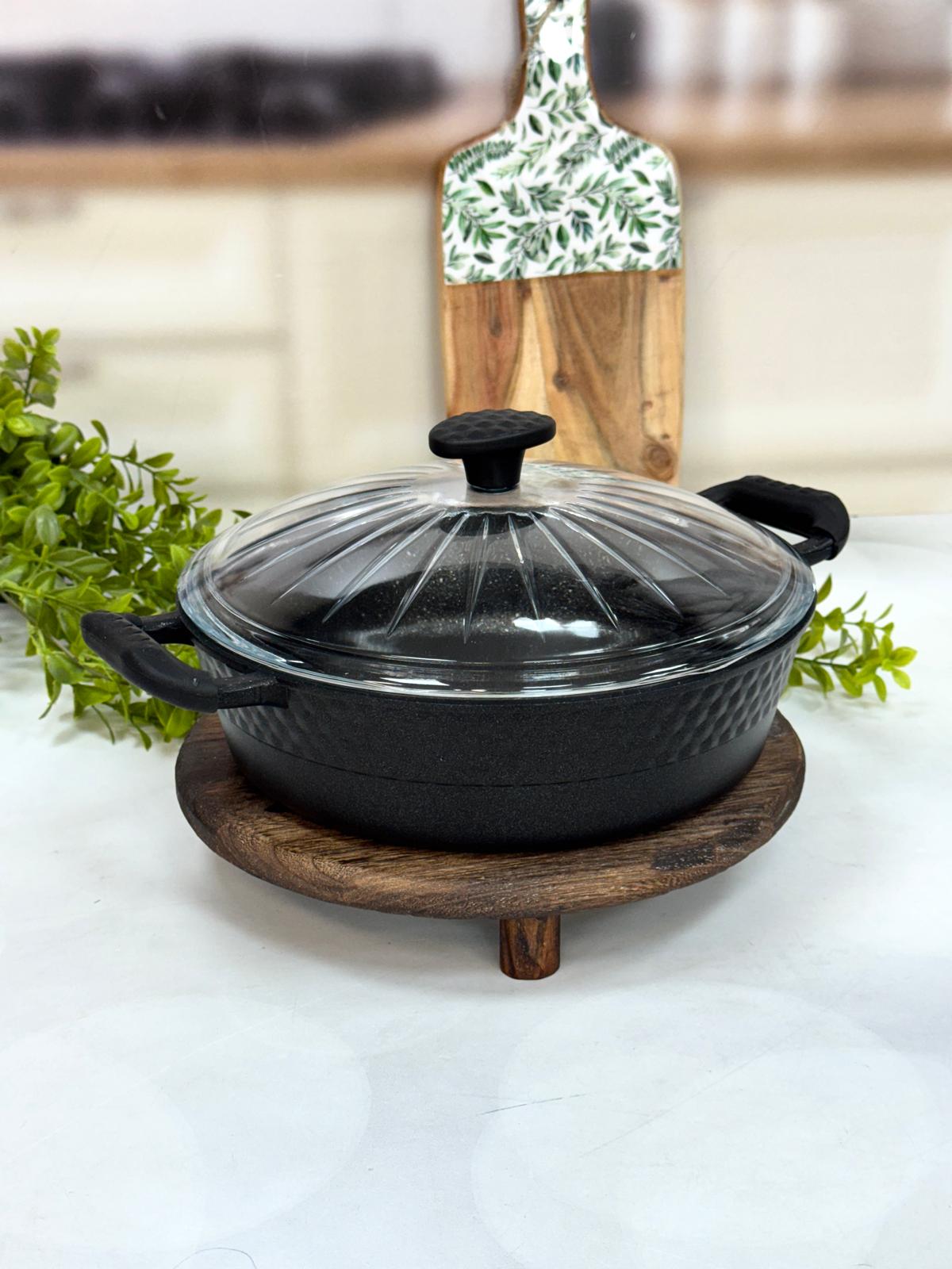 Dıamente 30 Cm Granit Döküm Basık Model Tencere