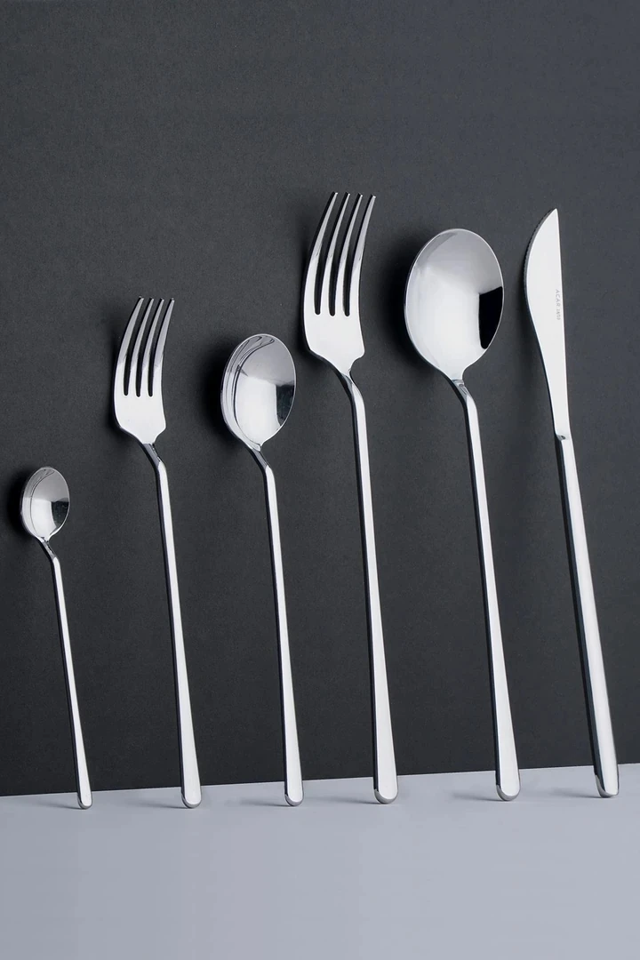 ACAR Milano 36 Parça Platin Çatal Kaşık Bıçak Takımı