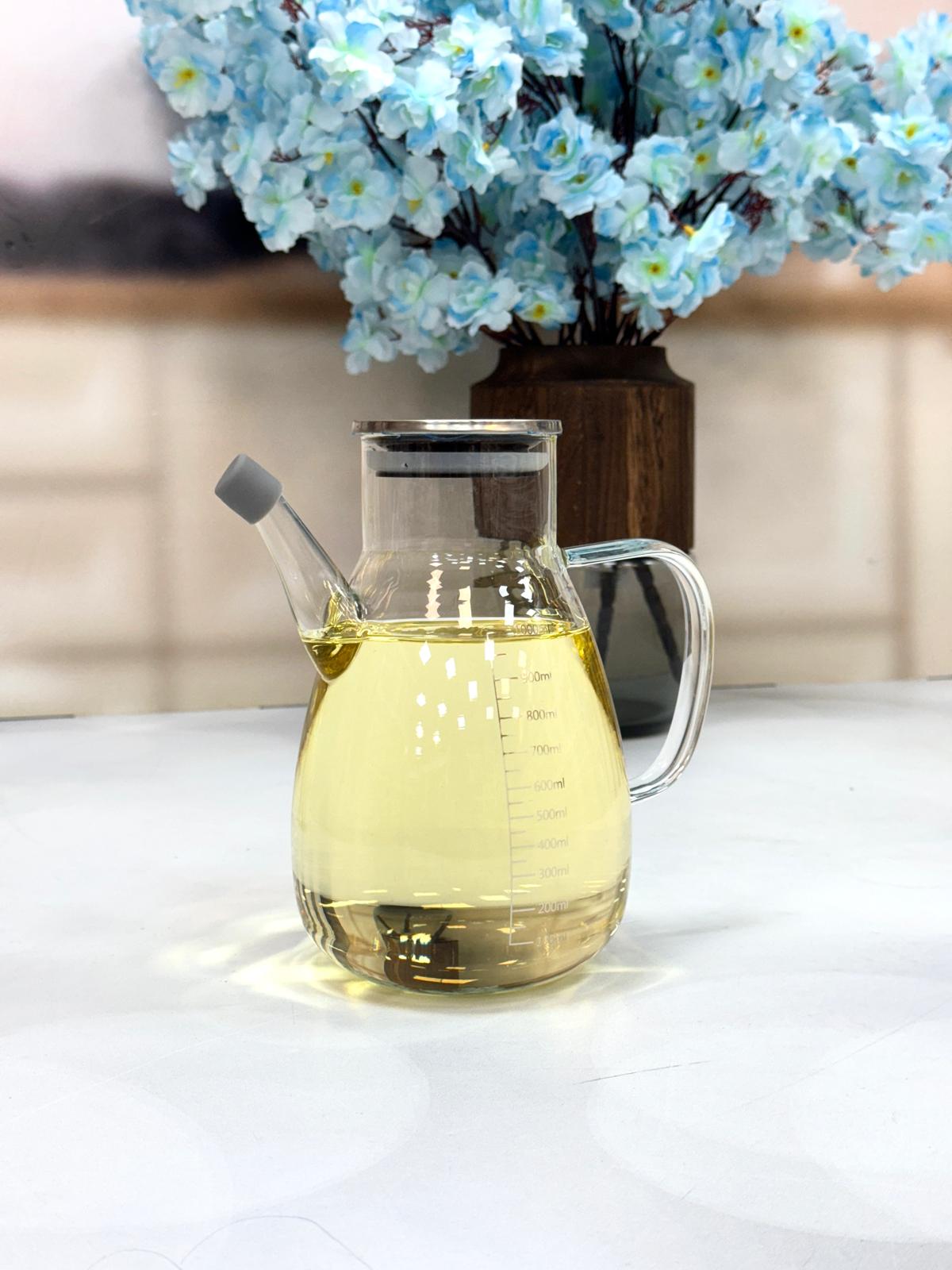 Metal Kapaklı Cam Yağdanlık 1 Litre