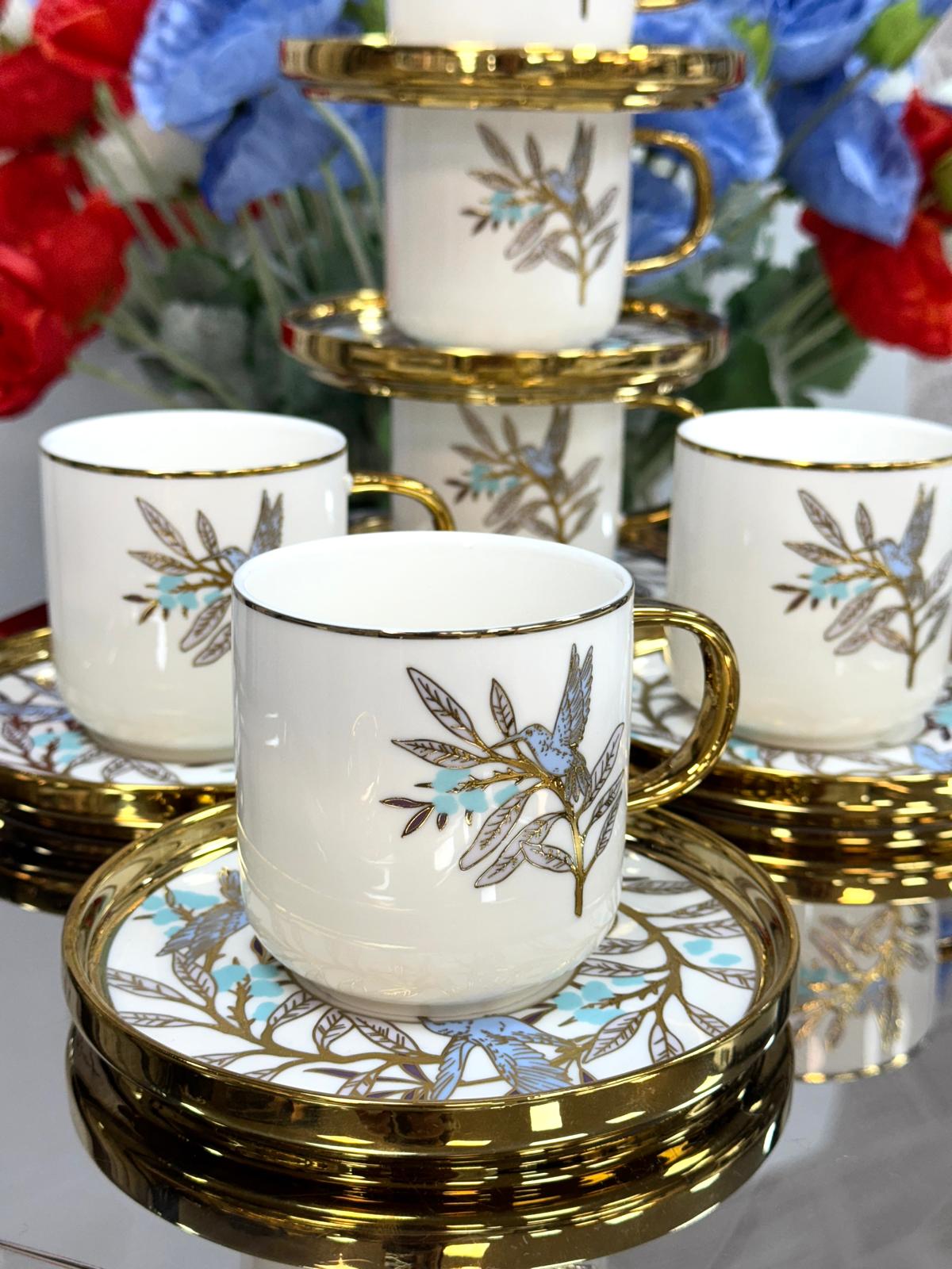 Porselen 6 Kişilik Çay Seti 200 cc