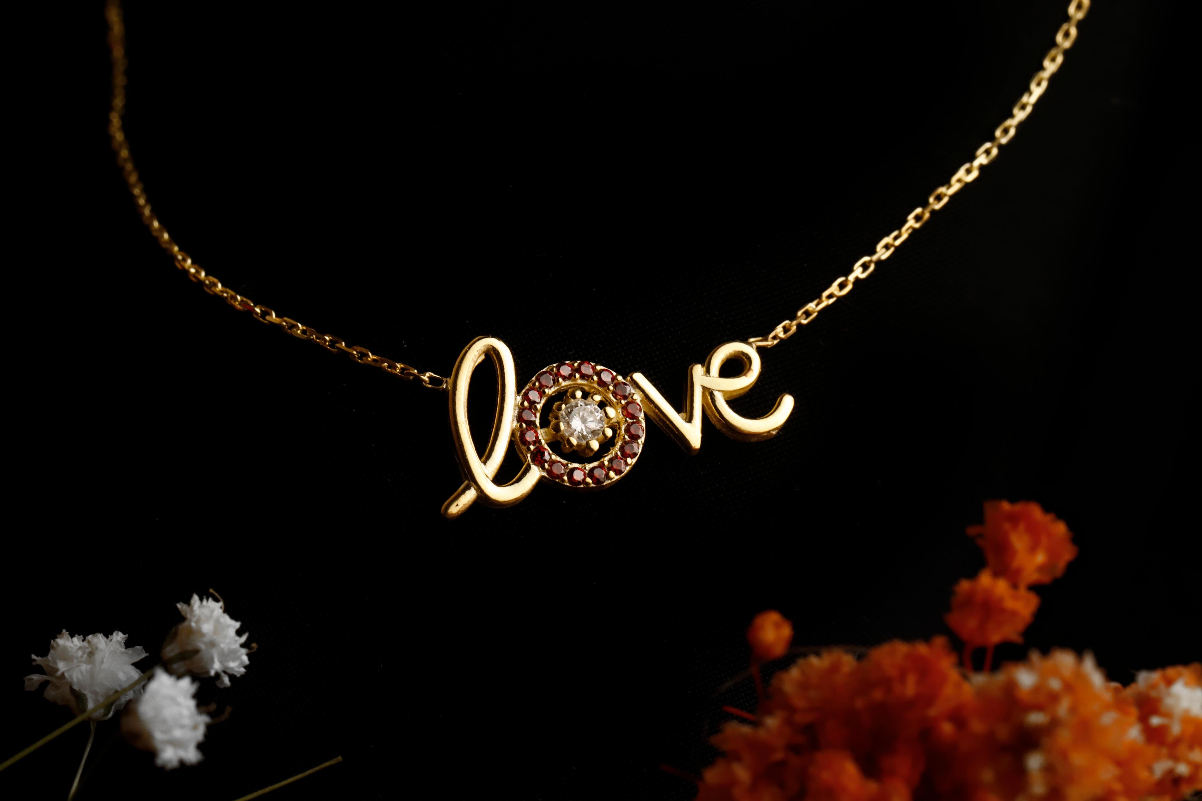 Love Taşlı Kolye