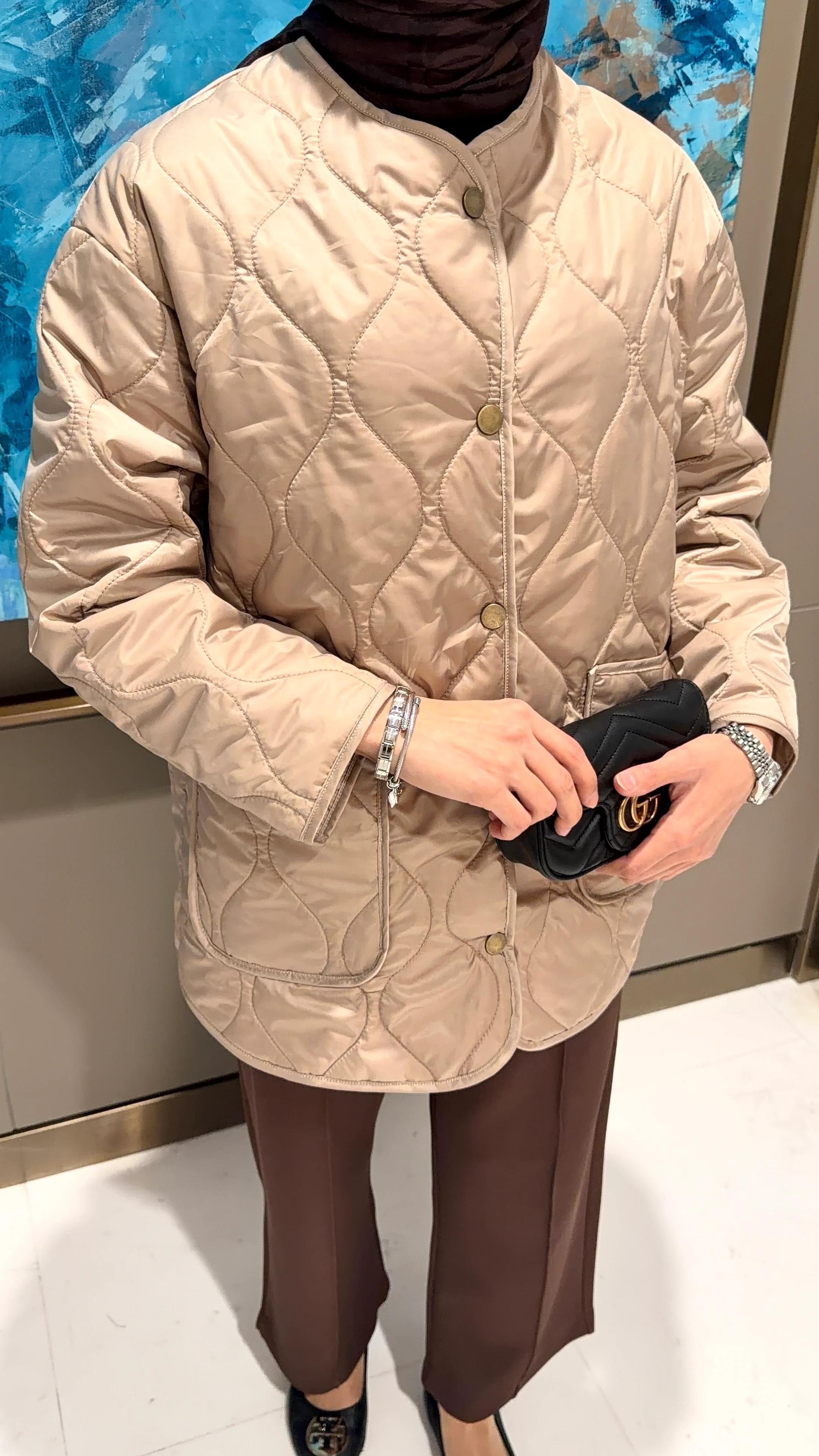 Kapitone Mont Ceket - BEJ