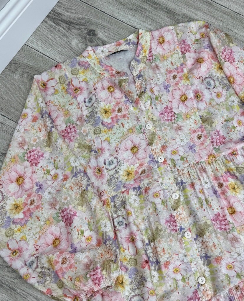 Rüya Çiçek Desenli Mango Elbise