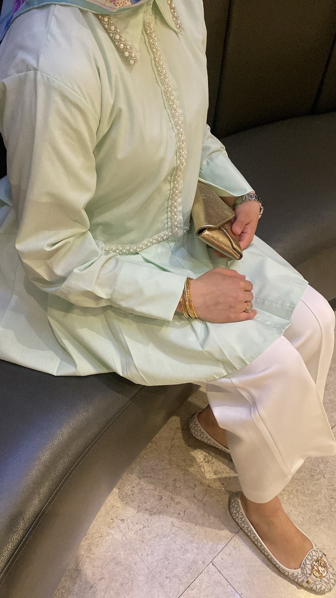 Melinda incili gömlek  - YEŞİL