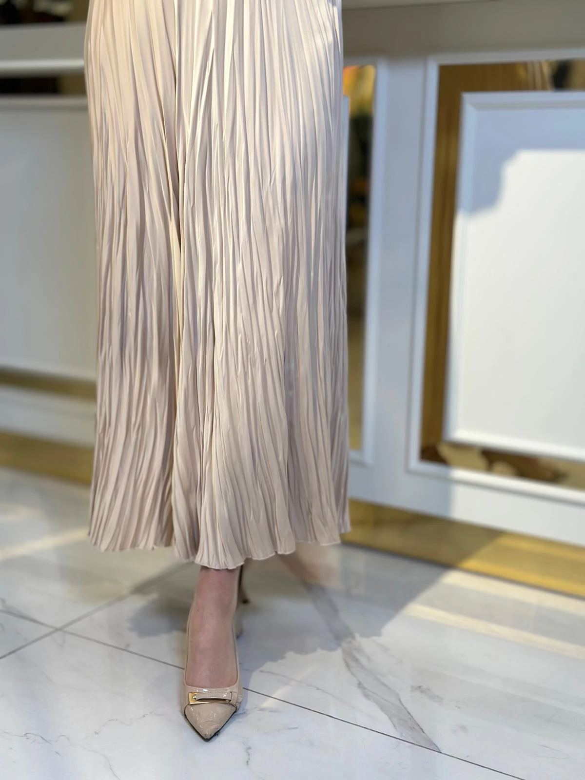 Saten Kırıştırma Etek-Tac 5443 - TAŞ