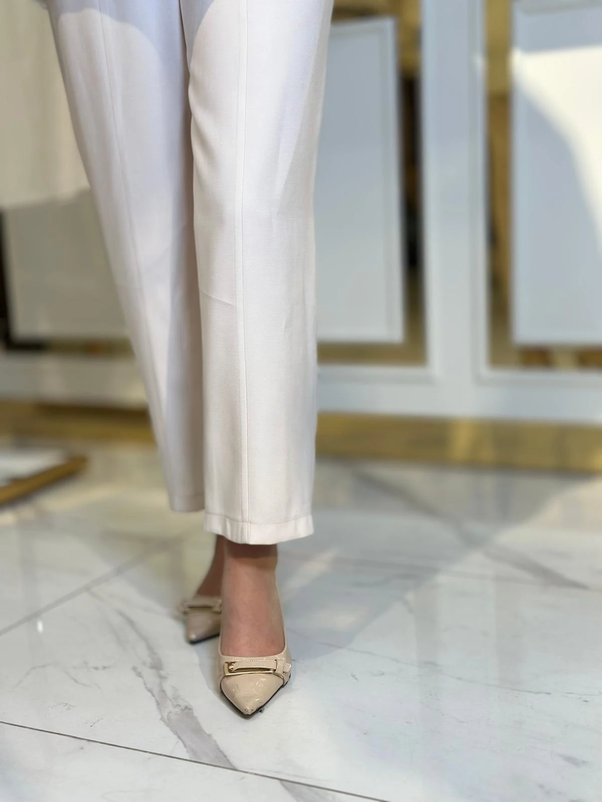 Havuç Paça Pantolon Tac-5563 - Bej