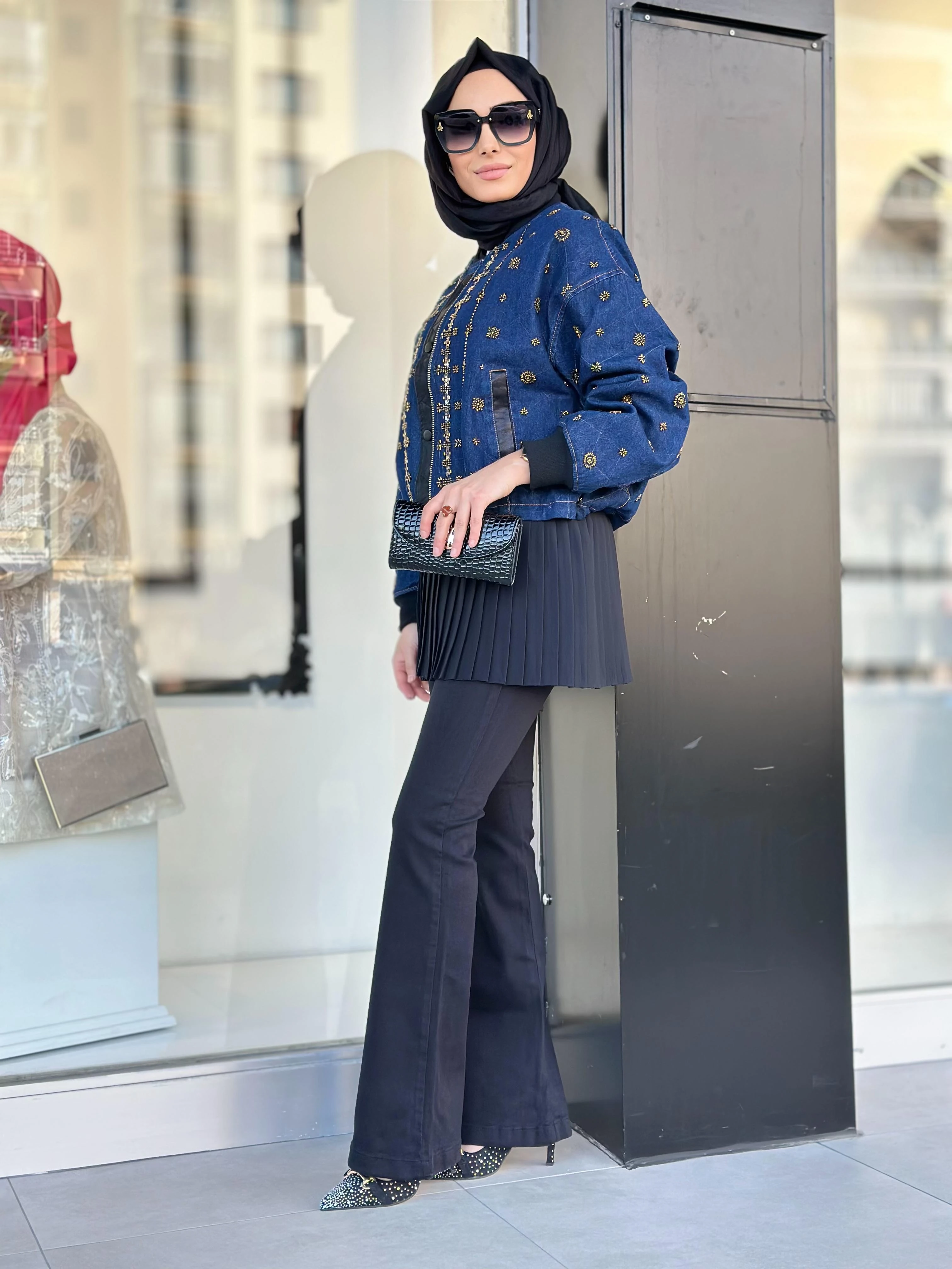 İthal Kısa Kot Ceket-Tac 87969