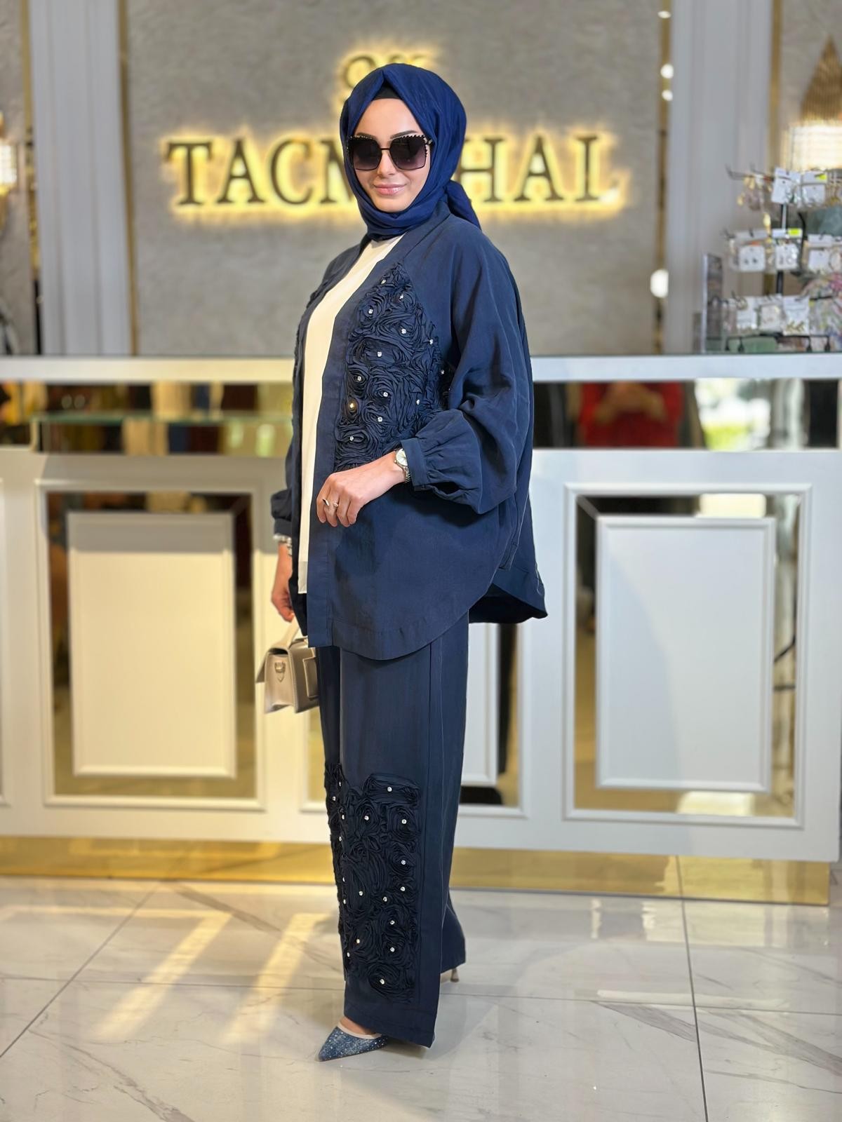 Gül Kimonolu Takım-Tac 34542