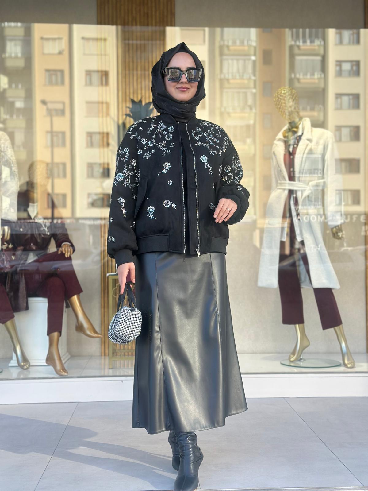 İşlemeli İthal Ceket-Tac 52645