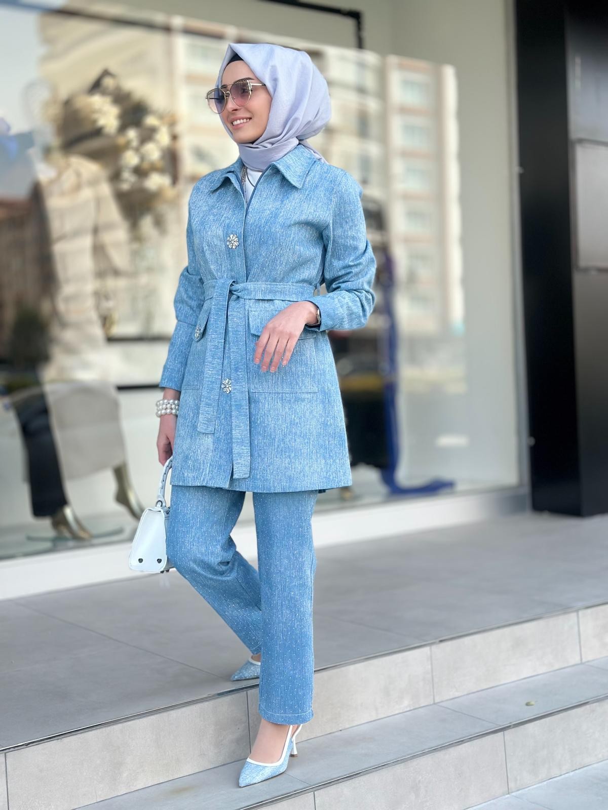 Çiçek Taş Det.Kot Ceket-Tac 5156