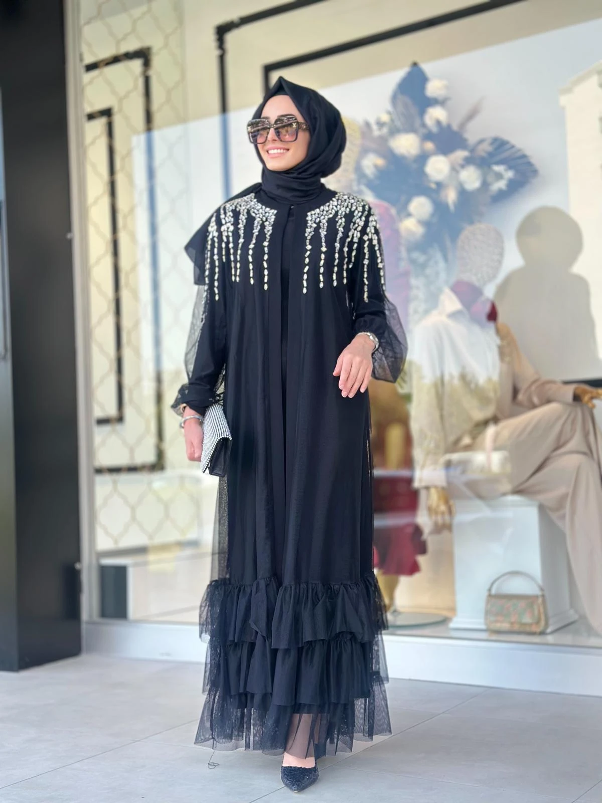 Fırfır Det.Pırlanta Abaya-Tac 6228