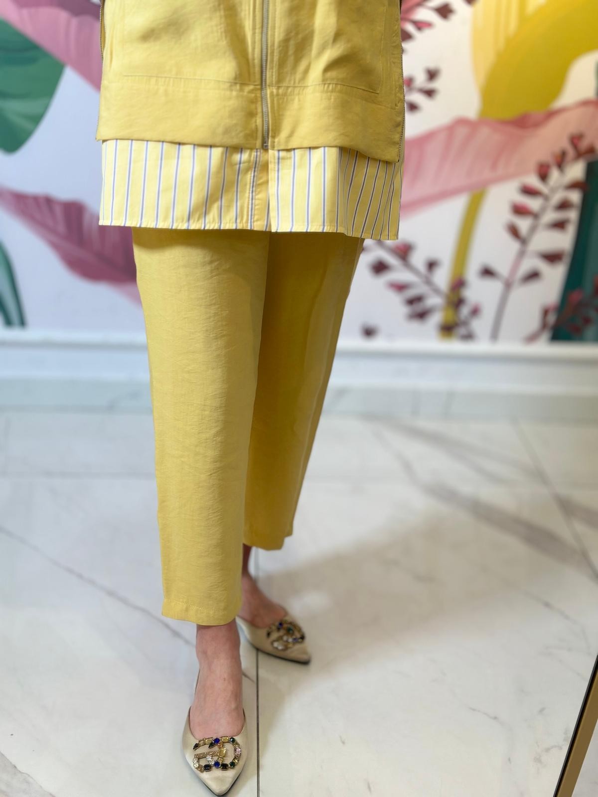 Çizgili Poplin Pant.Takım-Tac 2097