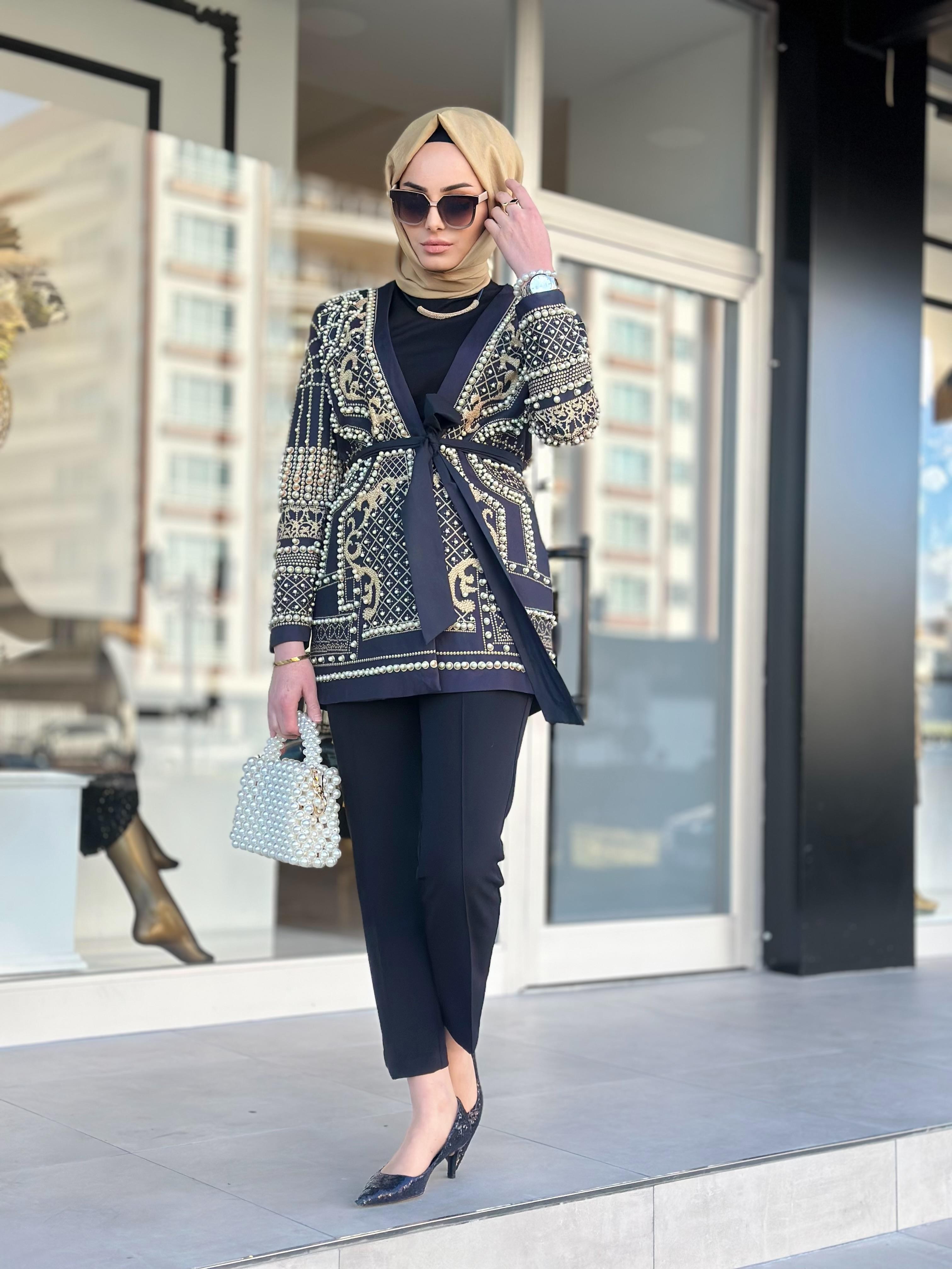 İthal İncili Blazer Ceket-Tac 9992