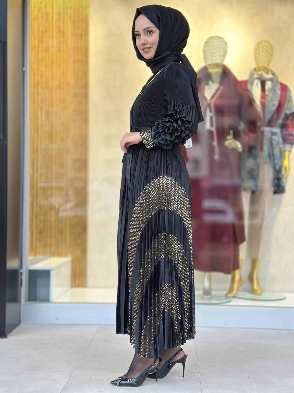 Pulpayetli İthal Elbise-Tac 85272