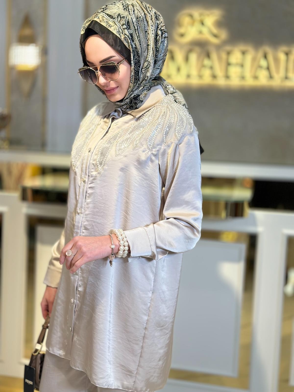 İşlemeli Tunik-Tac 3155
