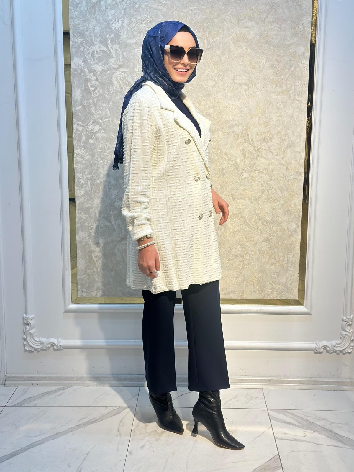 Tac 21499 1 Havlu Örgülü Kruvaze Rayon Hırka