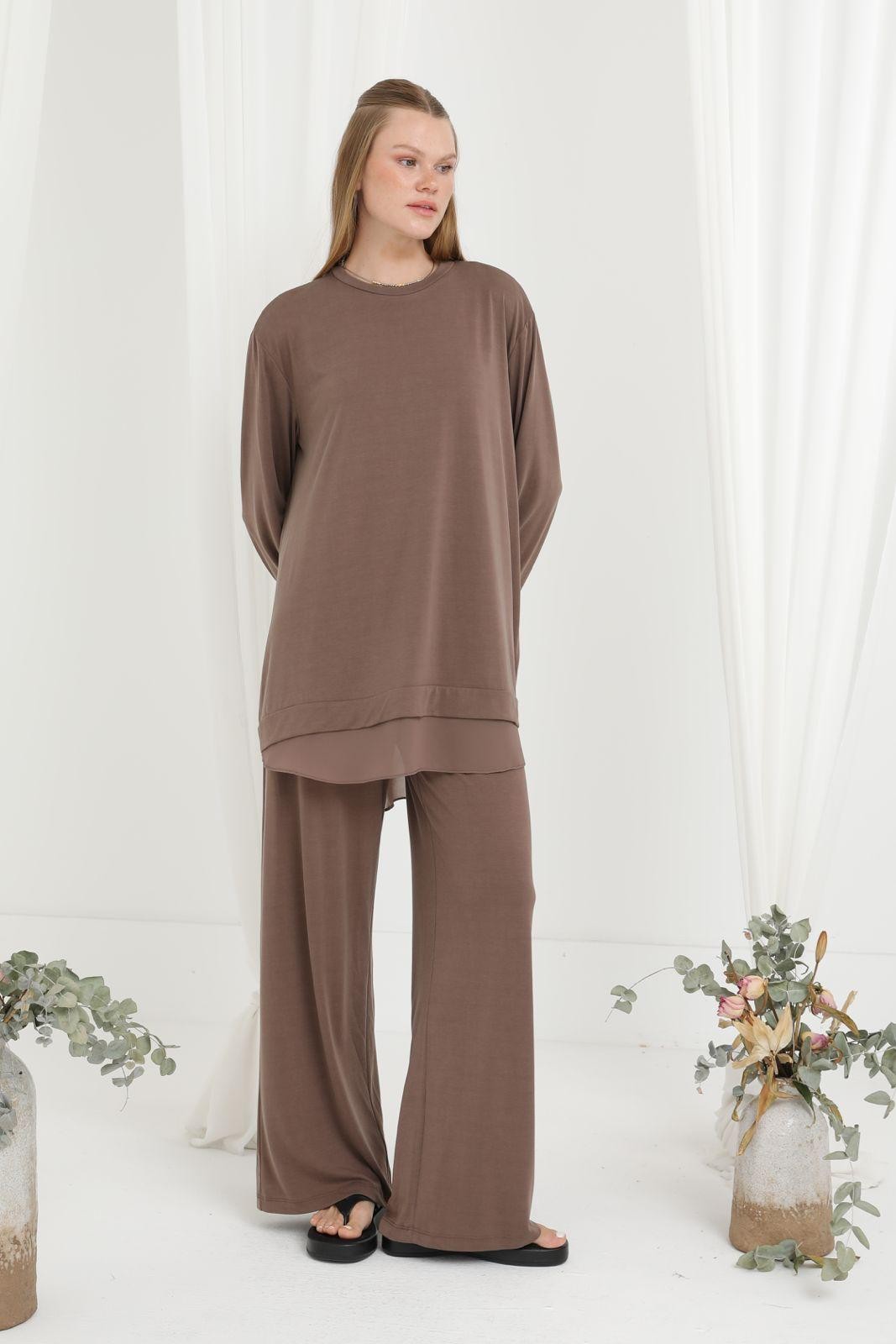 Modal Penye Pant.Takım-Tac 14352 - Bej
