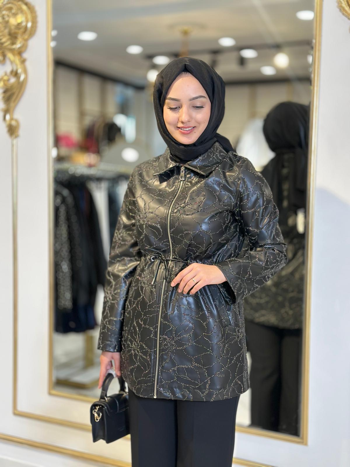 Pivoine Desenli Ceket-Tac 32699