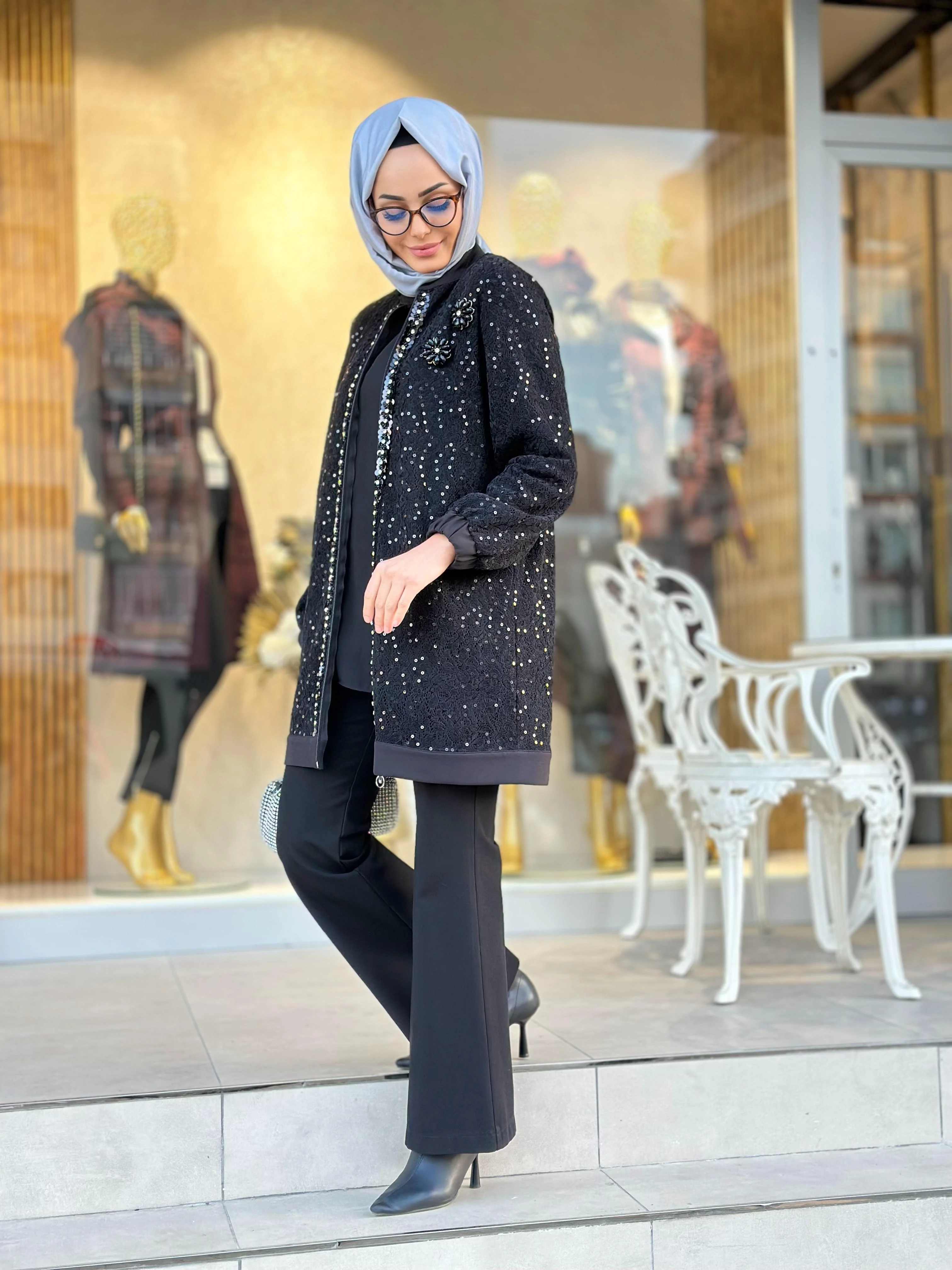 Pulpayetli Güpür Kap-Tac 4207