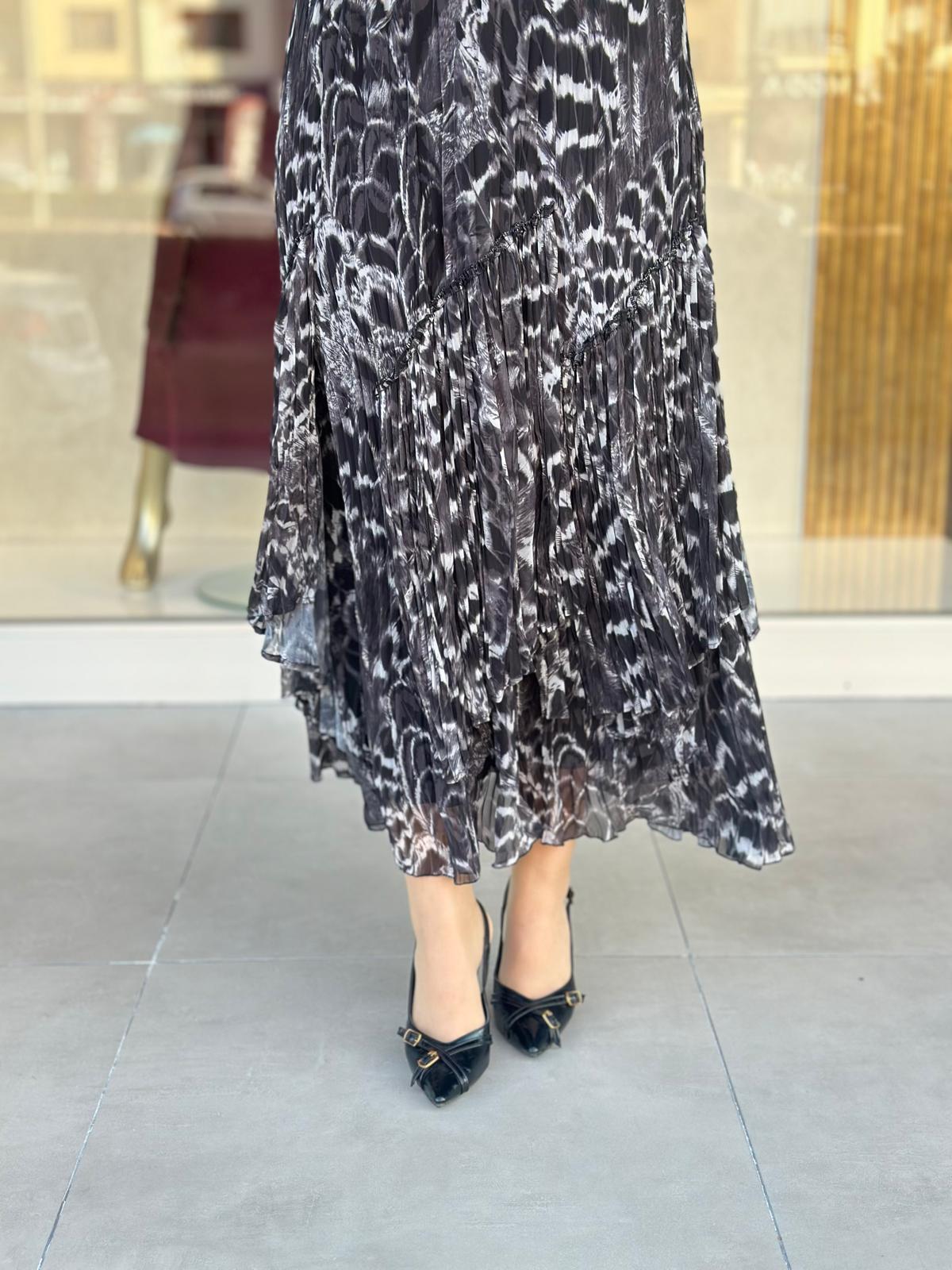 Leoapar Parçalı Kırıştırma Etek-Tac 5476