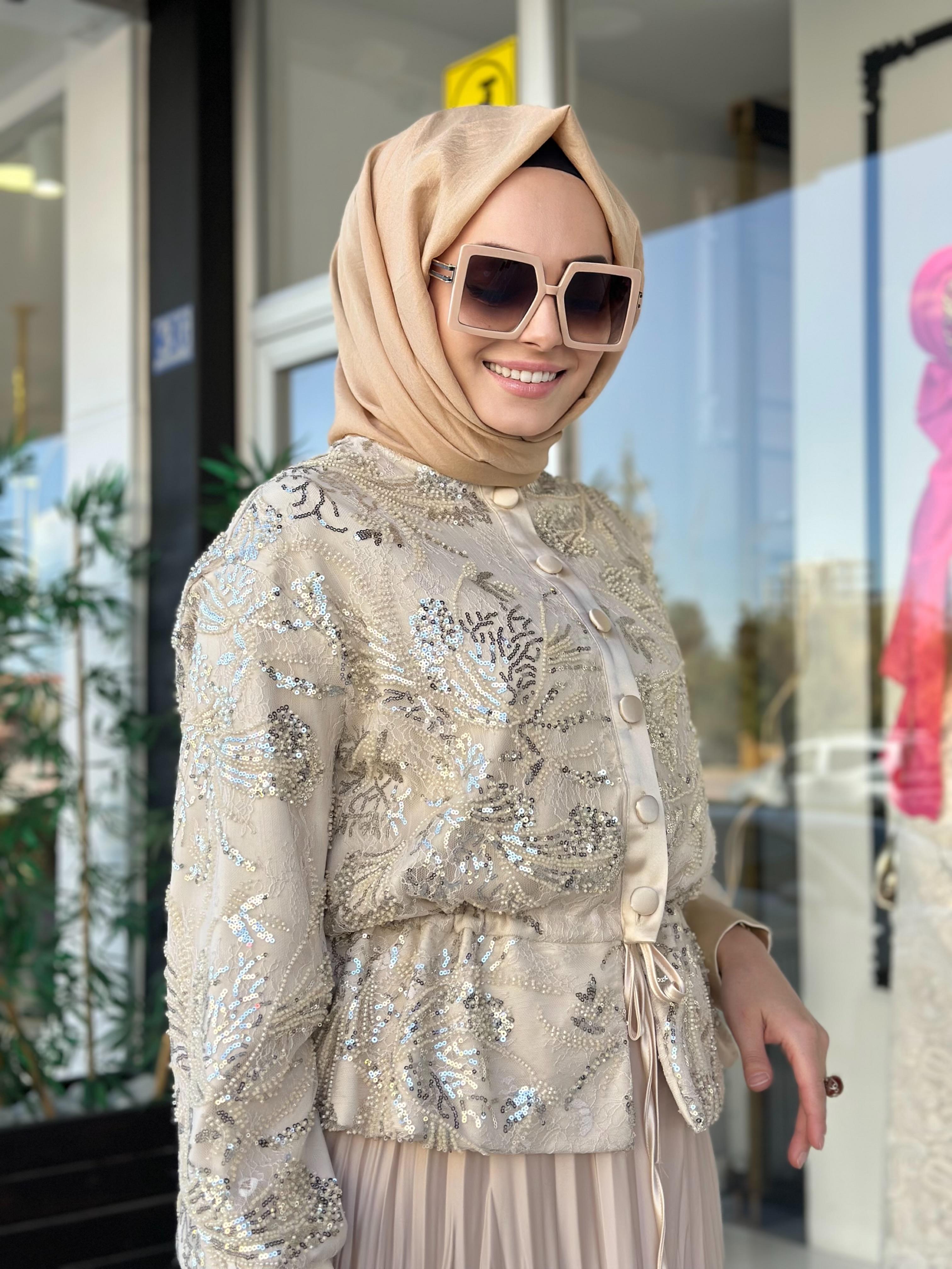 Tasarım Payet Ceket-Tac 540023