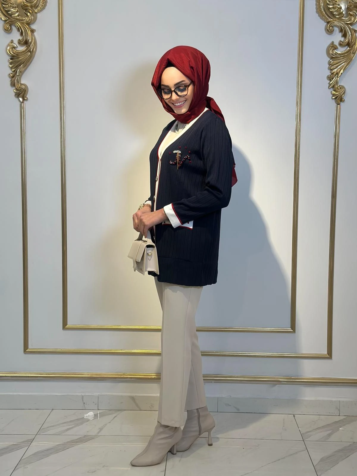 Şerit Det.Düğmeli Hırka-Tac 17023