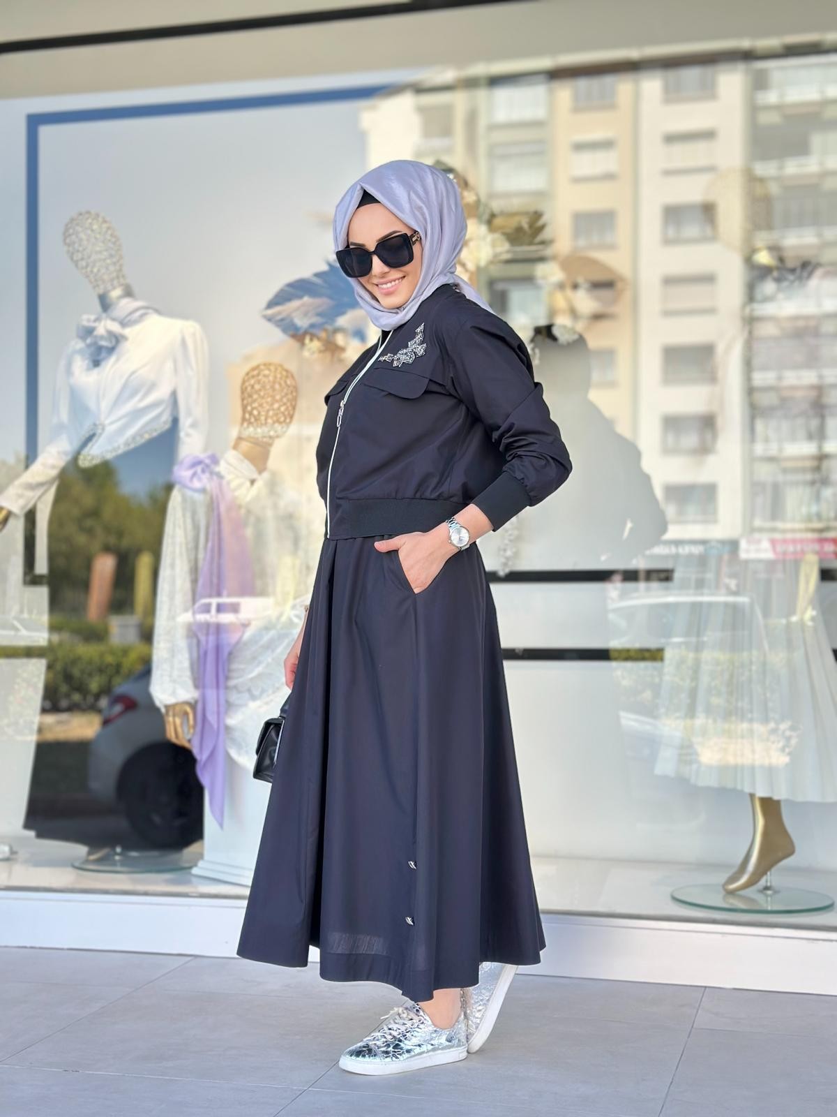 Taşlı Fermuarlı Takım-Tac 1502