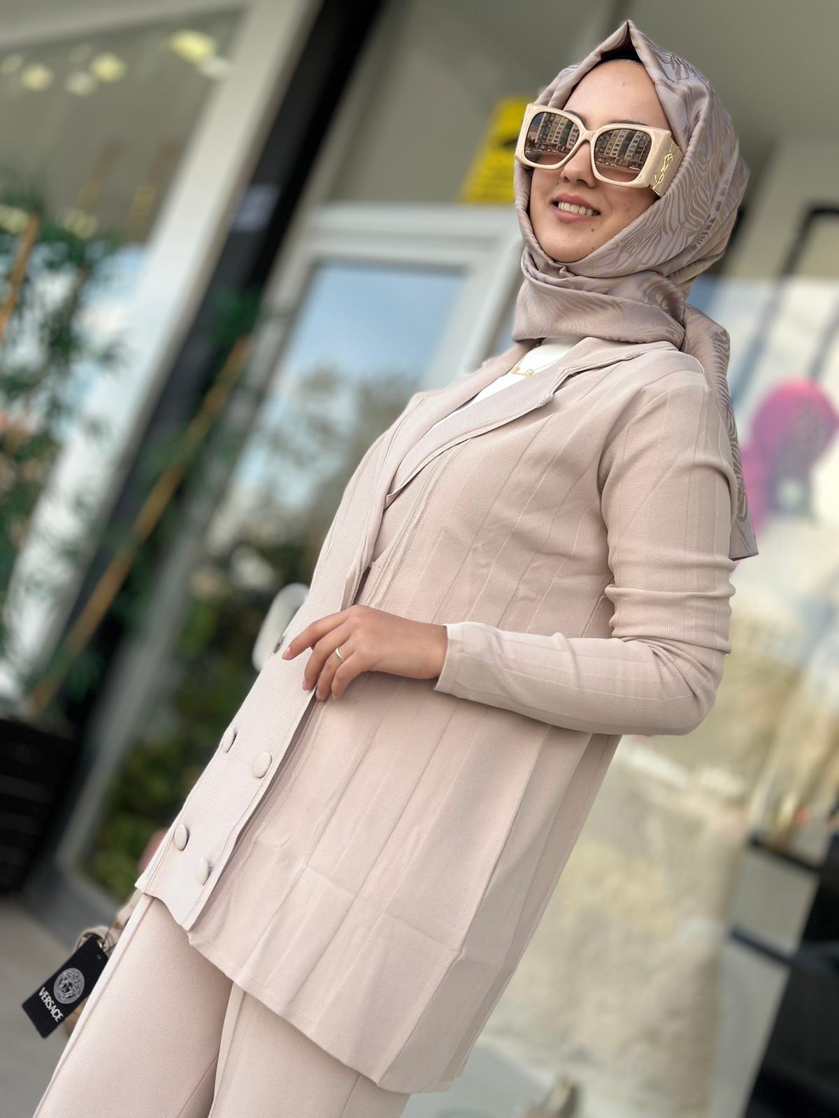 Kruvaze Düğmeli Pant. Takım-Tac21694