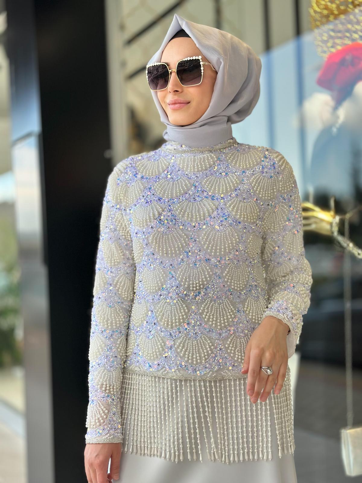 İşlemeli Ceket Abiye-Tac 85264